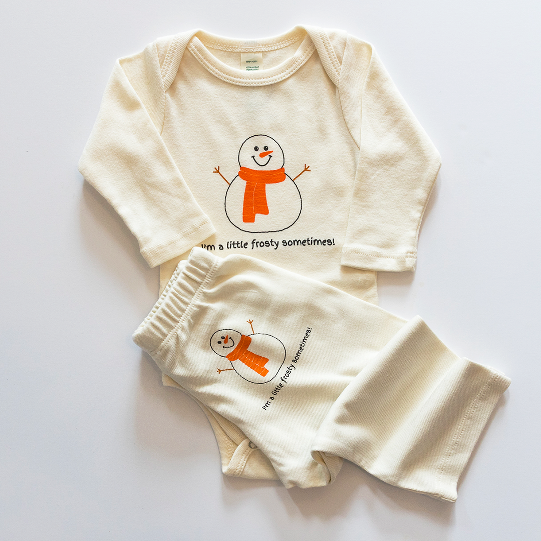 I'm A Little Frosty Snowman Long Sleeve Romper, Pants & Hat Gift Set