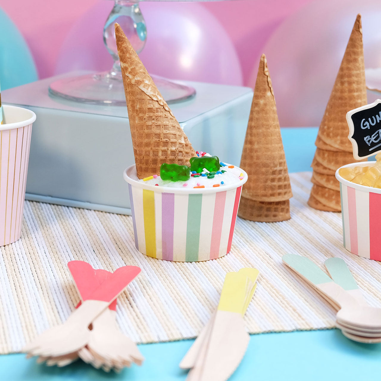 Tricolore Wooden Cutlery Set (30 Per Pack)