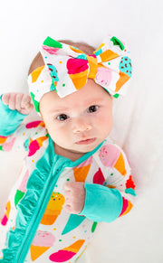 My First Ice Cream Cone Floppy Hair Bow | Baby Accessory