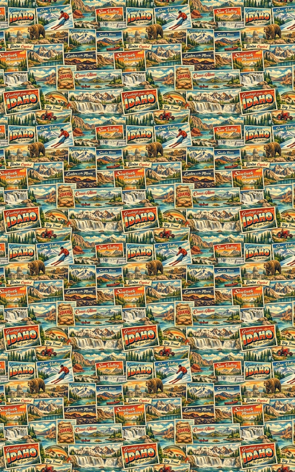 Idaho Postcard Memories Wrapping Paper
