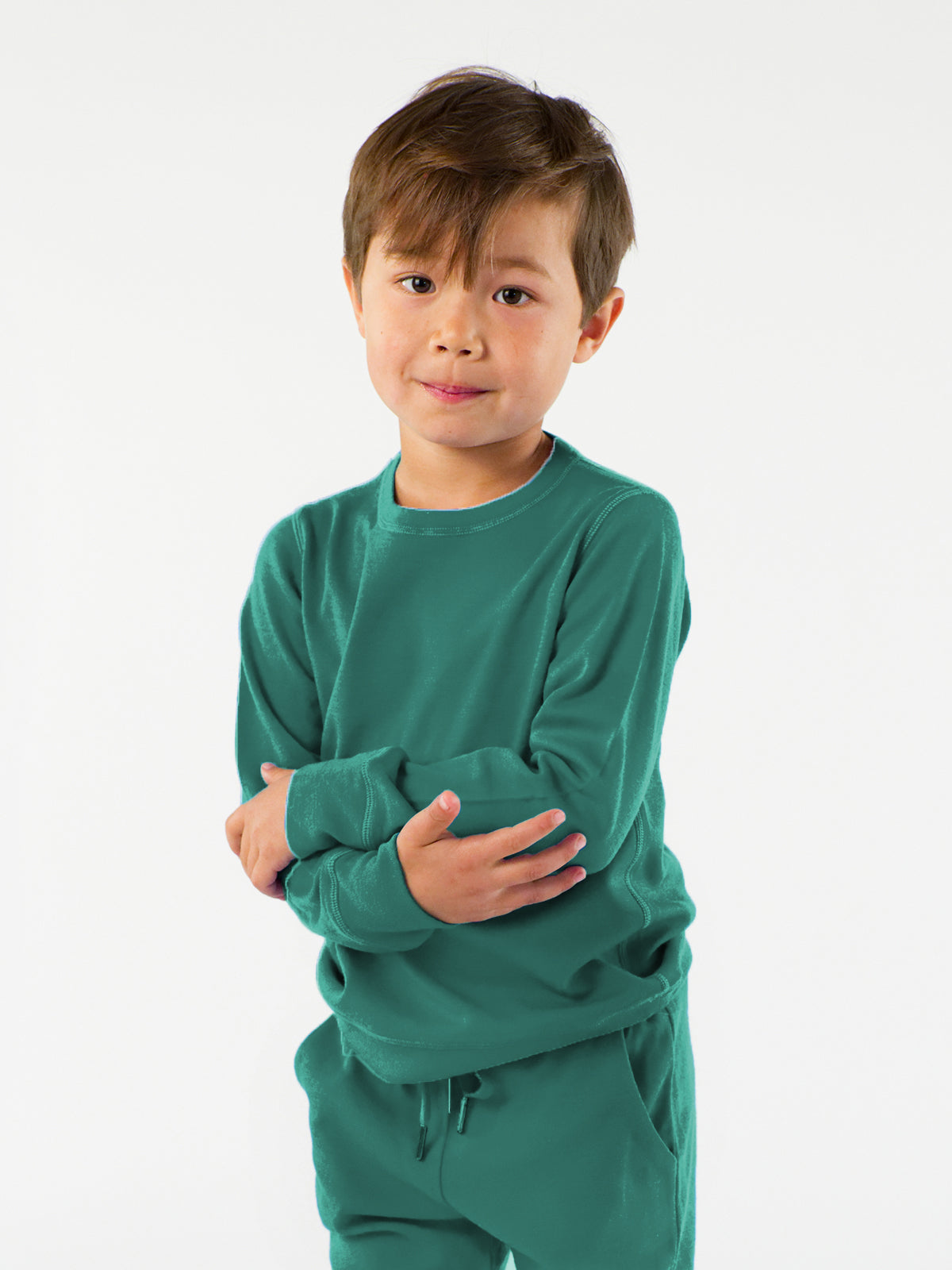 Kids Midweight Merino Jogger And Crew Set