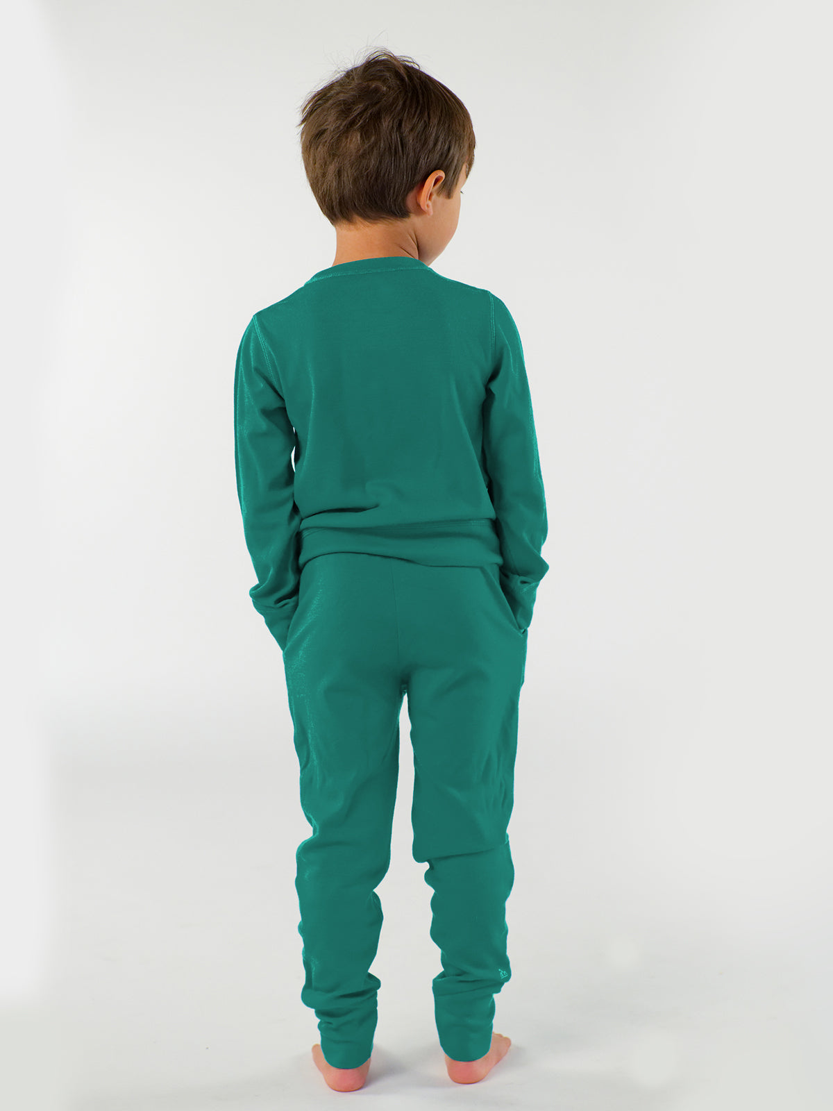 Kids Midweight Merino Jogger And Crew Set