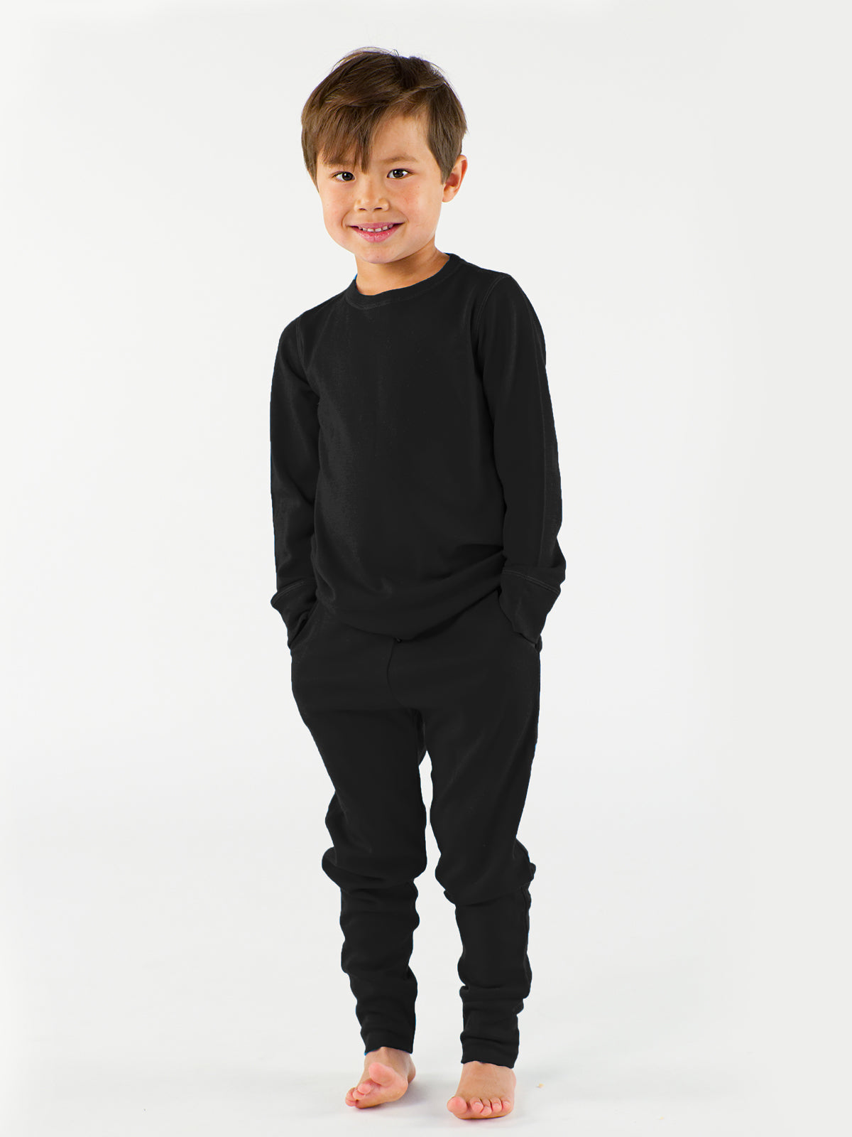 Kids Midweight Merino Jogger And Crew Set