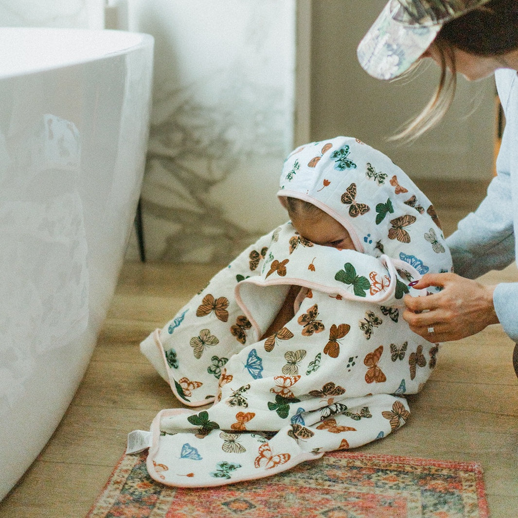 Toddler Hooded Towel - Butterflies