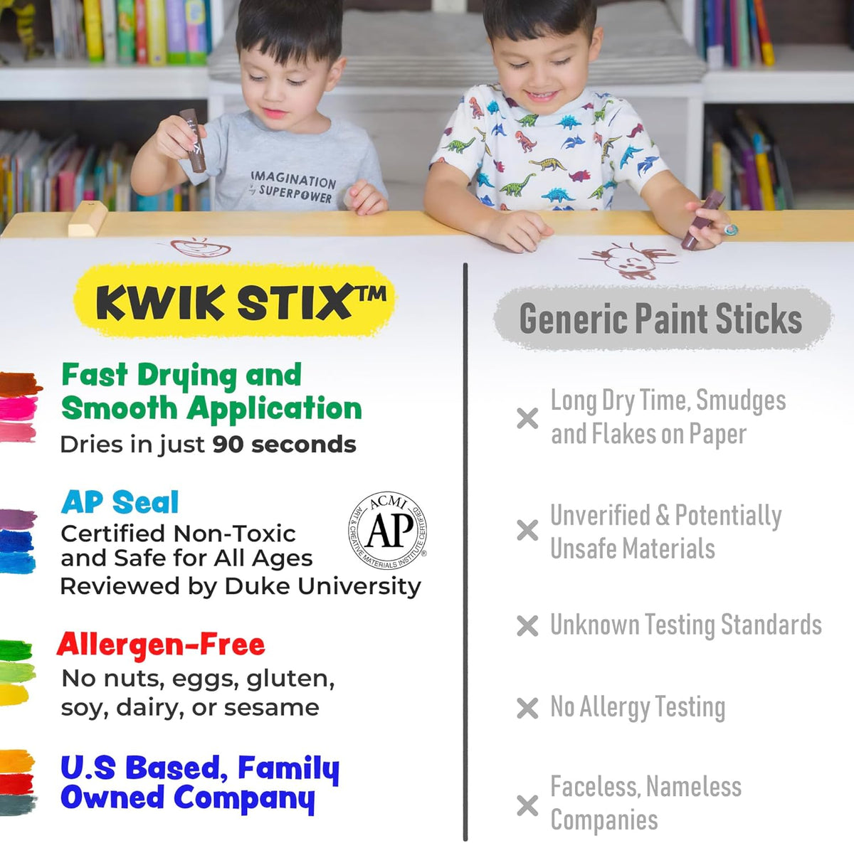 Kwik Stix Paint Sticks, Class Pack Set Of 96 Classic Colors