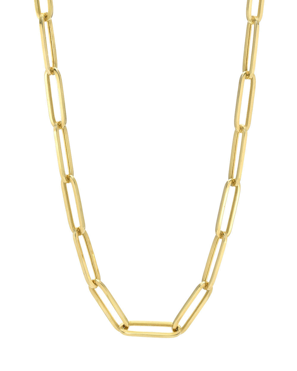 14k Gold Extra Large Paper Clip Chain Necklace