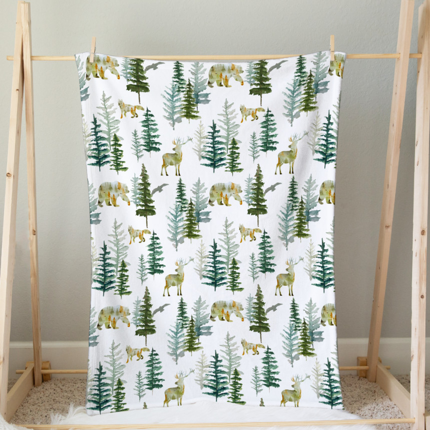 In The Woods Minky Baby Blanket