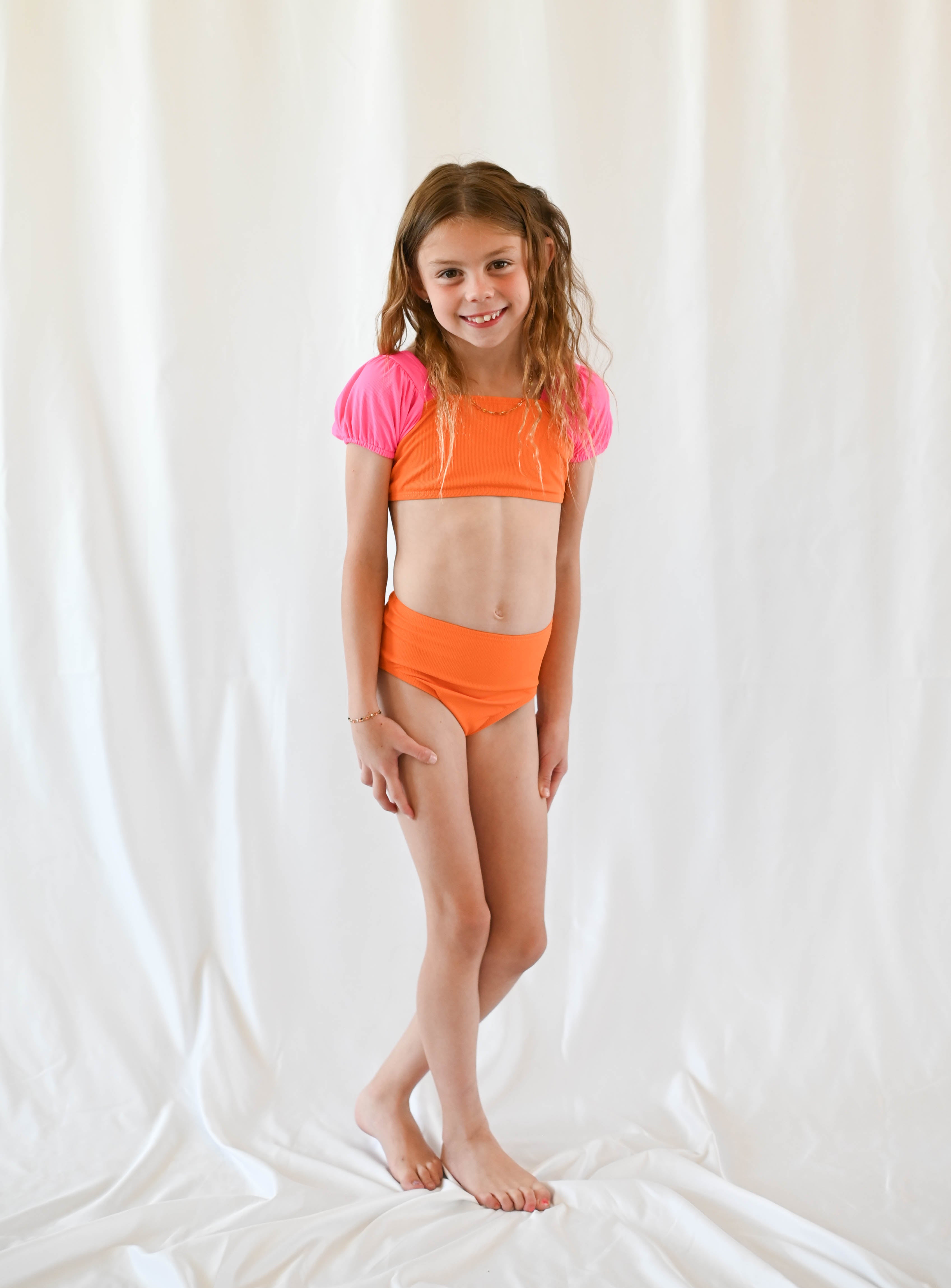 Girl's Sleeved Bikini | Citrus Pop