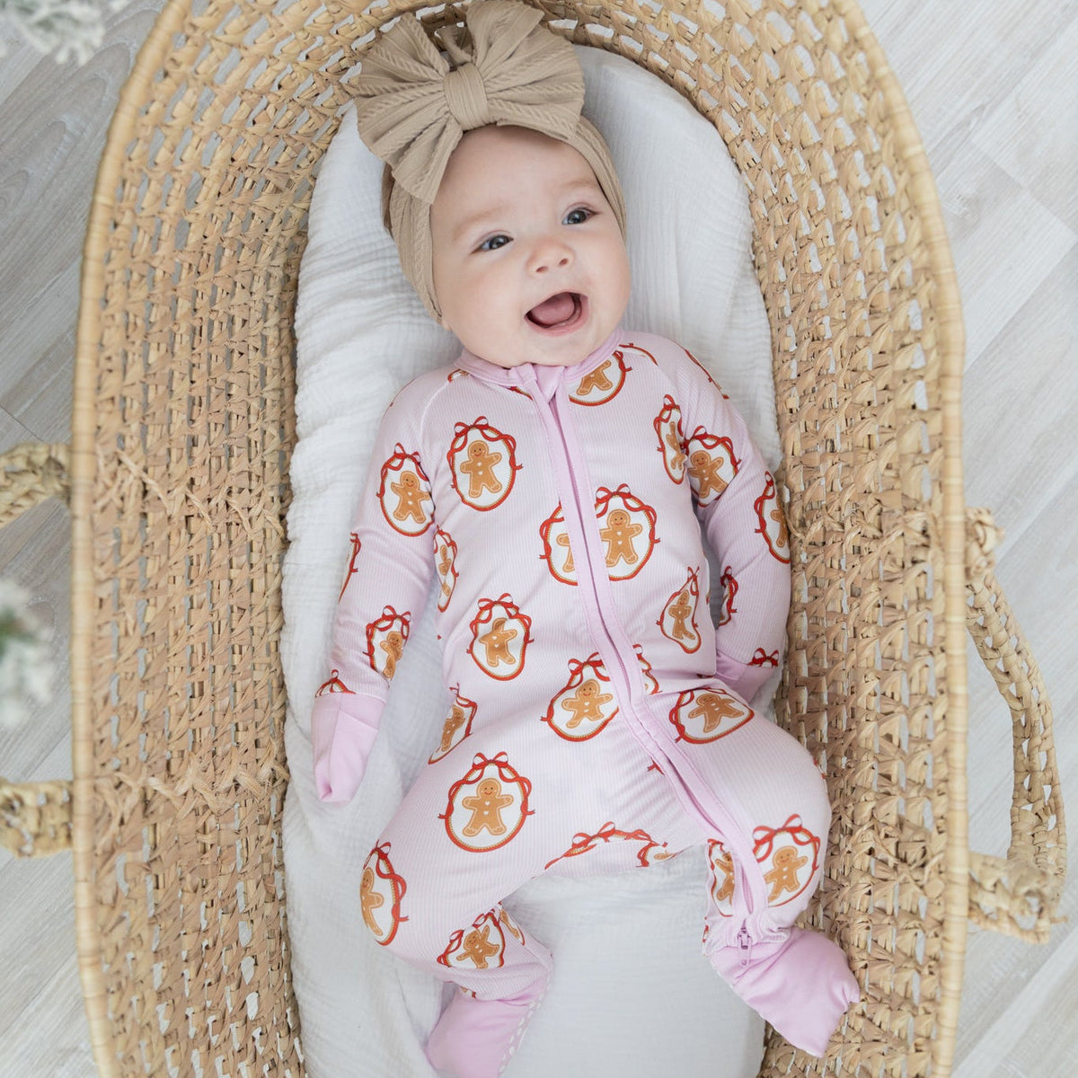 Pink Gingerbread Baby Pjs