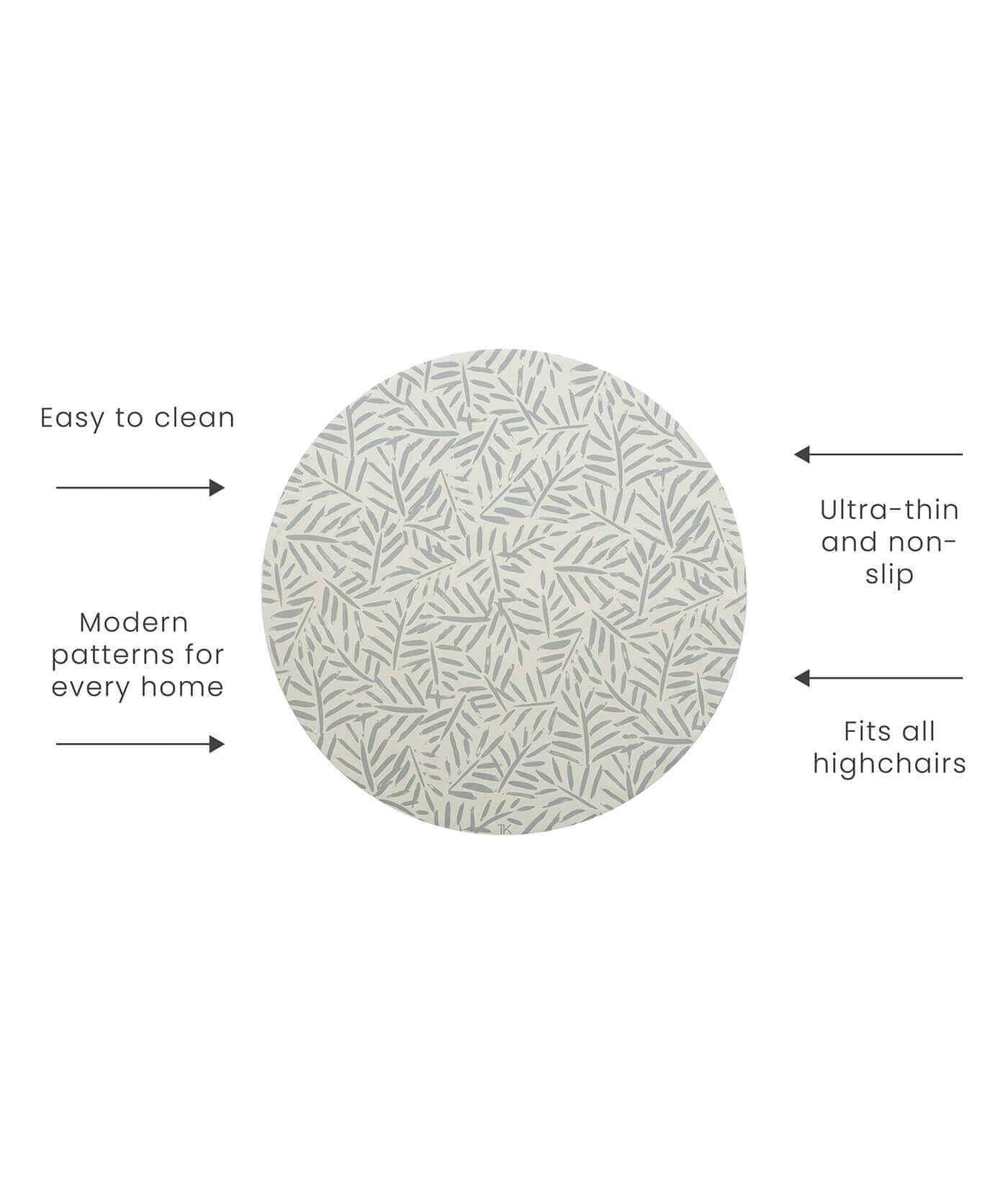 High Chair Splat Mats | Ocean Leaves - Stone