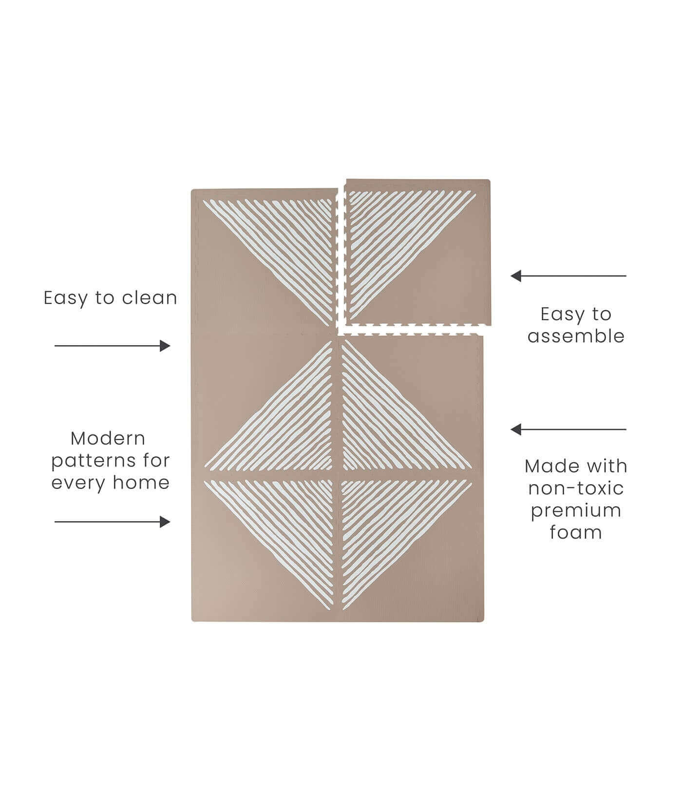 Premium Foam Playmats | Sandy Lines - Tan