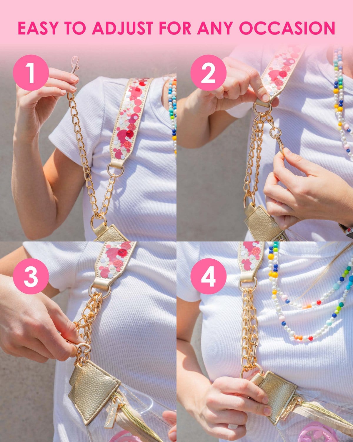 Confetti Strap And Clear Belt Bag Bundle