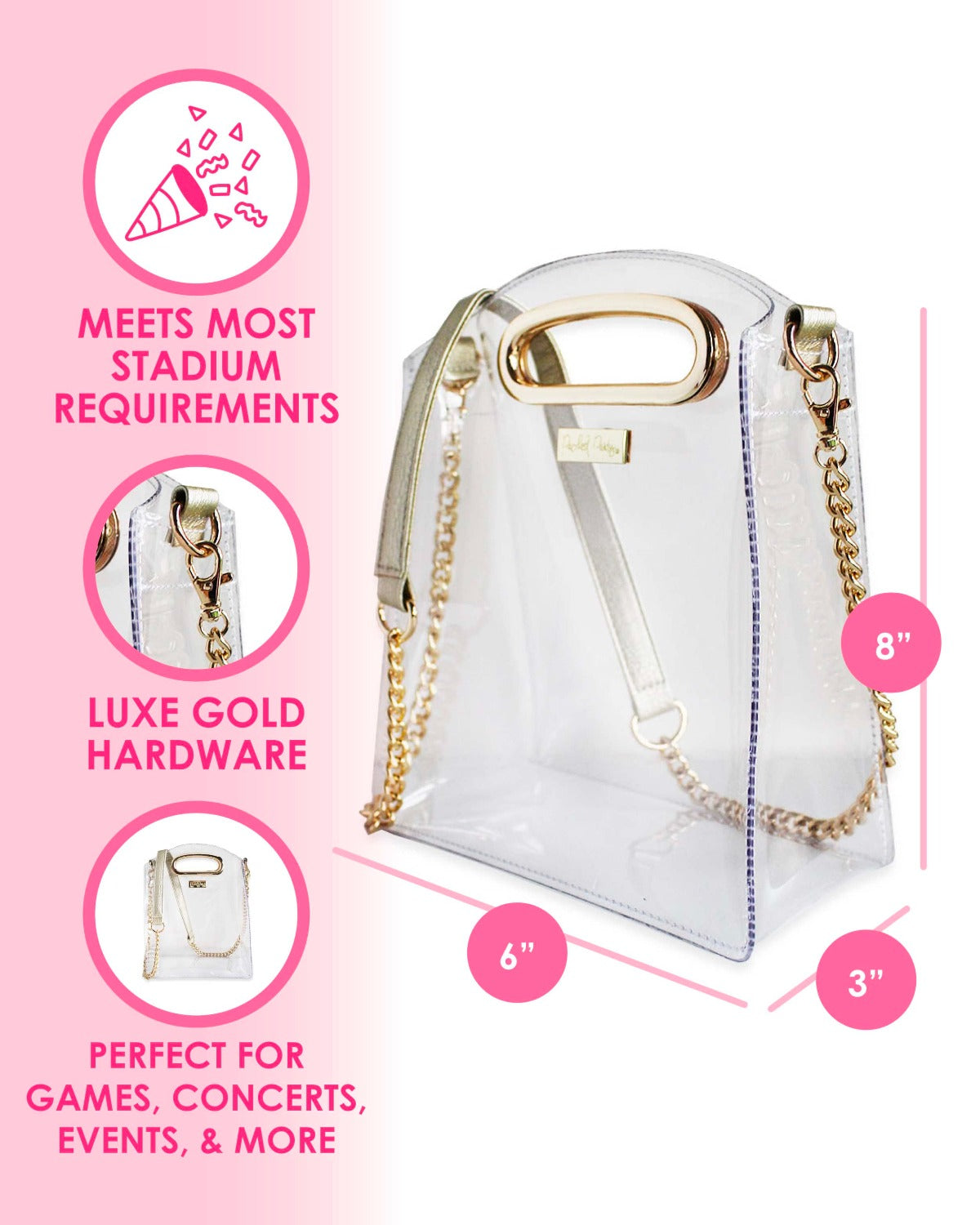 Cooper Crossbody Stadium-approved Clear Bag