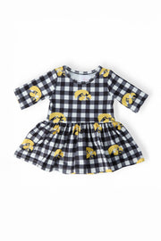 Iowa Plaid Tigerhawk 3/4 Sleeve Twirl Bodysuit