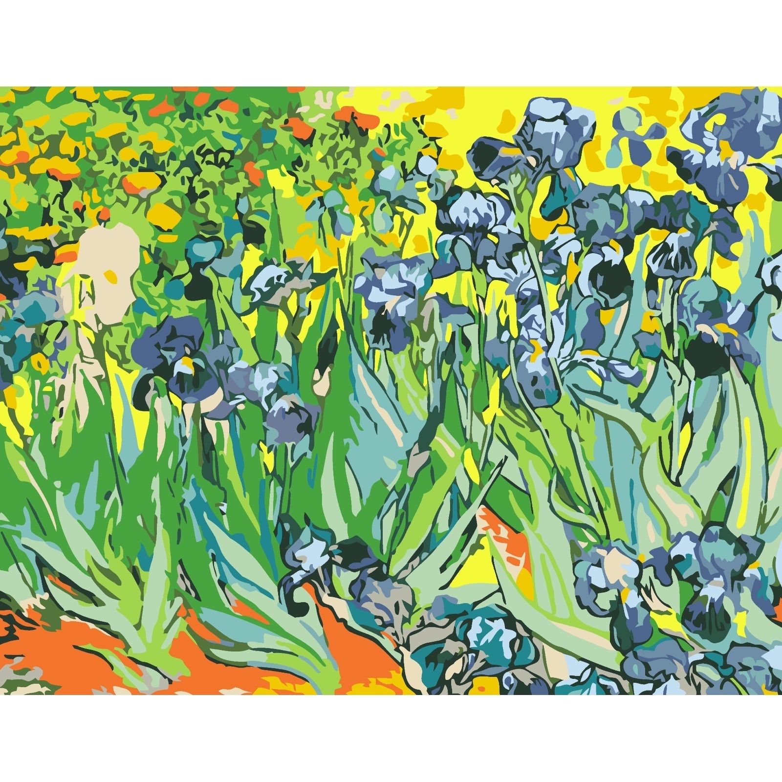 Irises – Paint By Numbers Kit | Artwille | 14x18 Inch Canvas