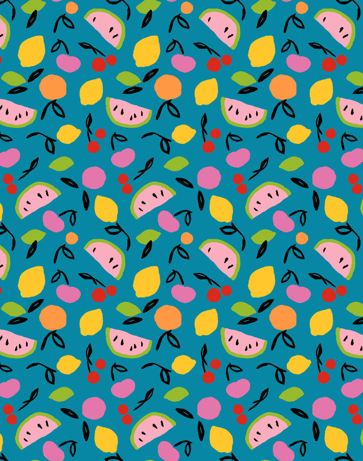 'island Fruits' Wallpaper By Tea Collection - Teal