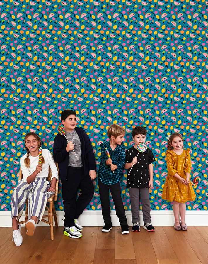 'island Fruits' Wallpaper By Tea Collection - Teal