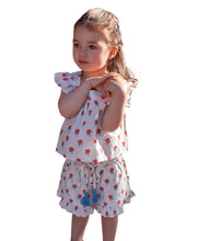 Mini O&i Issy Shorts White And Red Ditsy