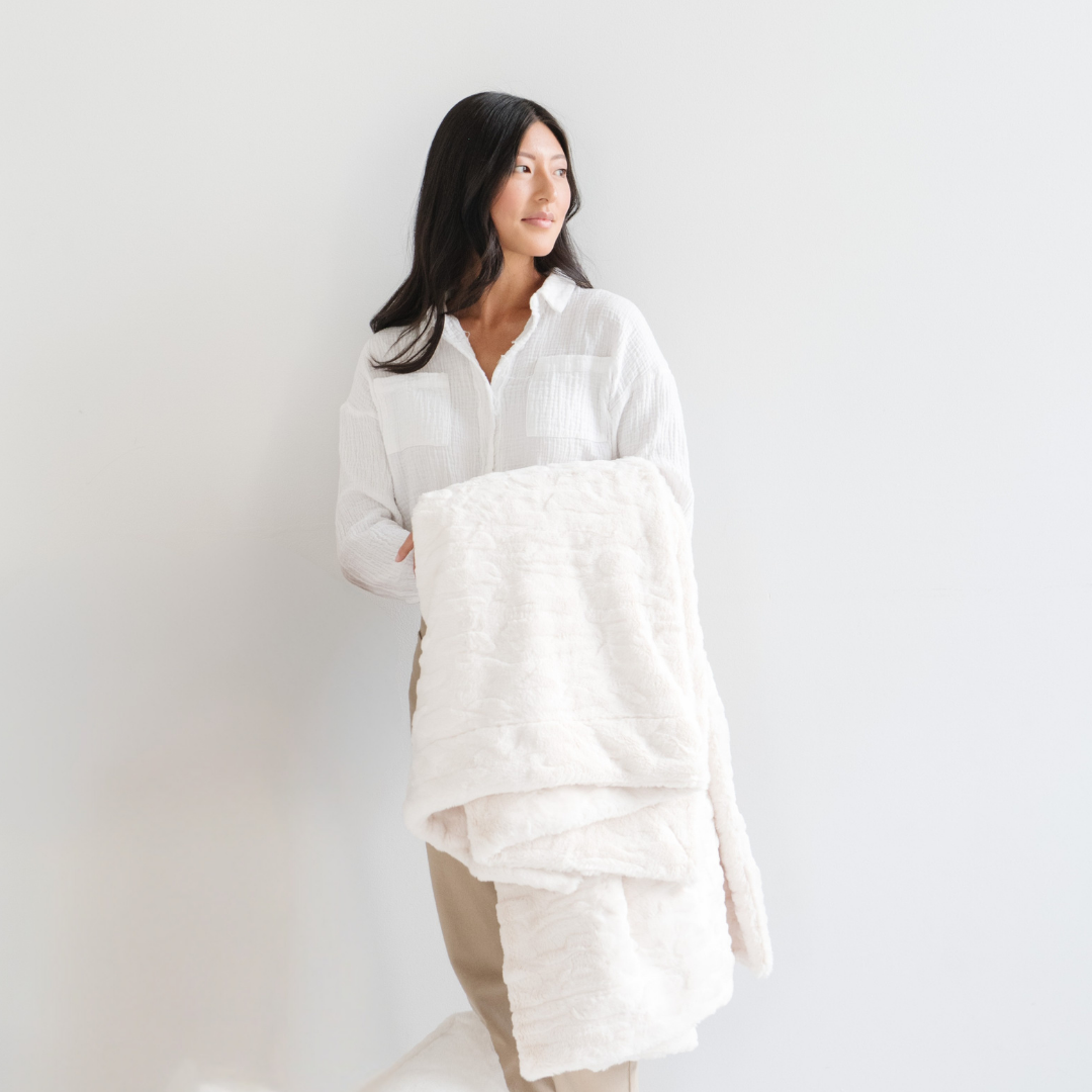 Patterned Faux Fur Throw Blankets