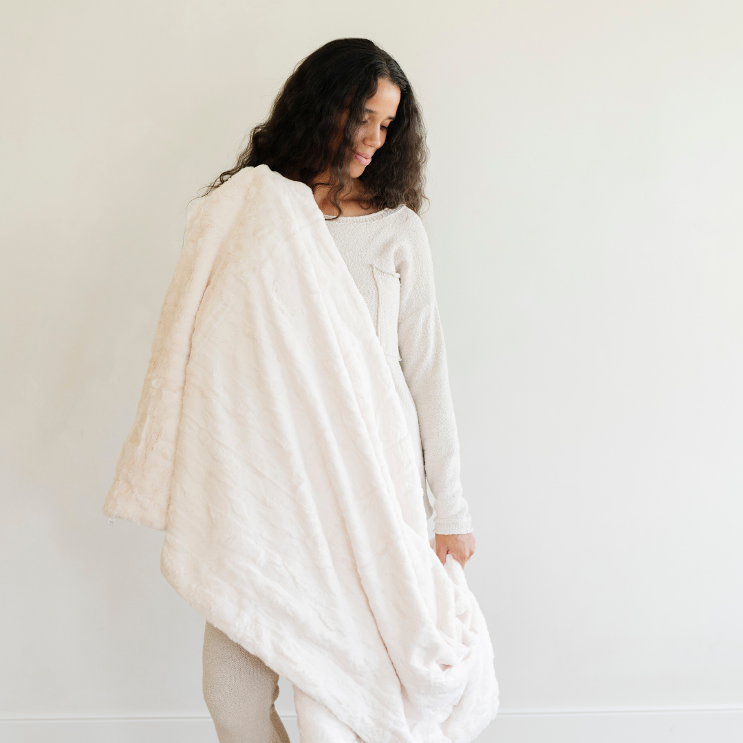 Patterned Faux Fur Throw Blankets