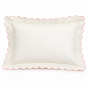 Embroidered Scallop Pillowcase - Light Pink