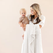 Organic Knit Throw Blanket - Ivory