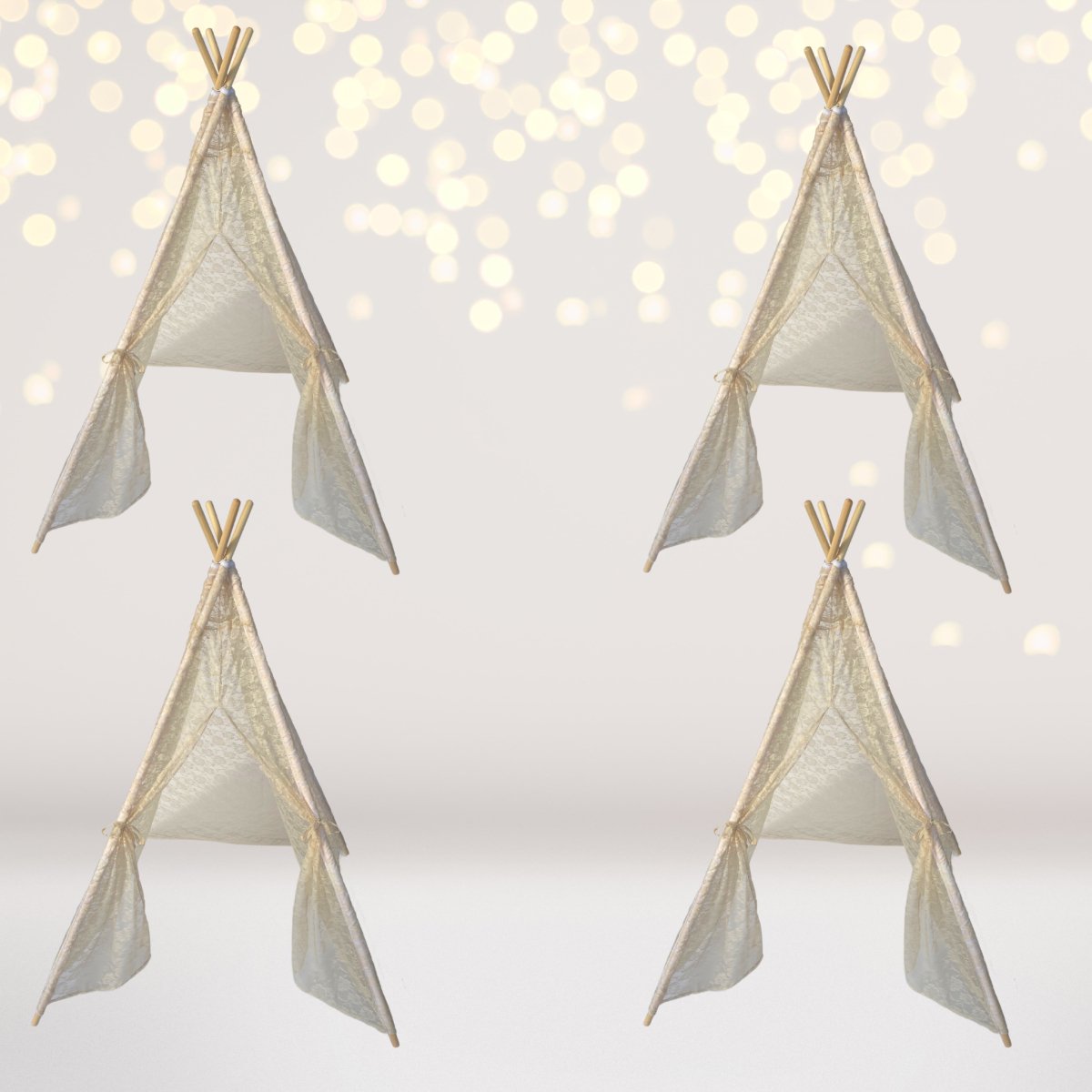 4 Pack Kids Sleepover Tents Party-luxe Kids Teepee Tent With Lights