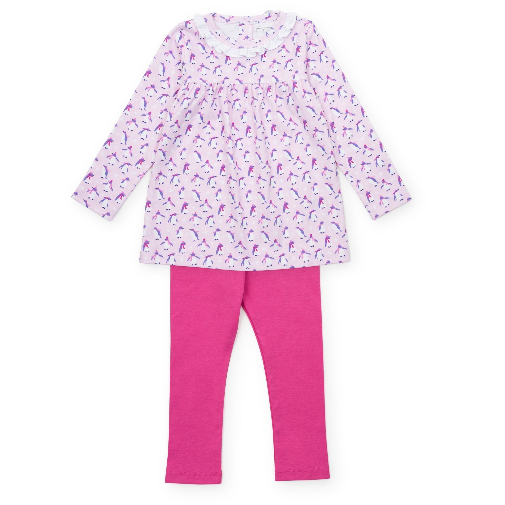 Ivy Girls' Legging Set Penguin Party Pink