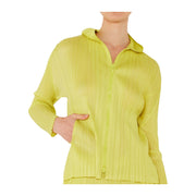 Pleated Jacket W/ Two-way Zipper - J01hd_lime