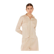 Pleated Jacket W/ Two-way Zipper - J01hd_beige