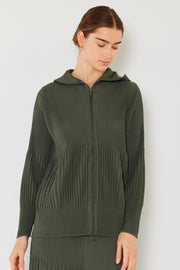 Pleated Unisex Plisse Jacket W/2 Way Zipper - J05hd_army Green