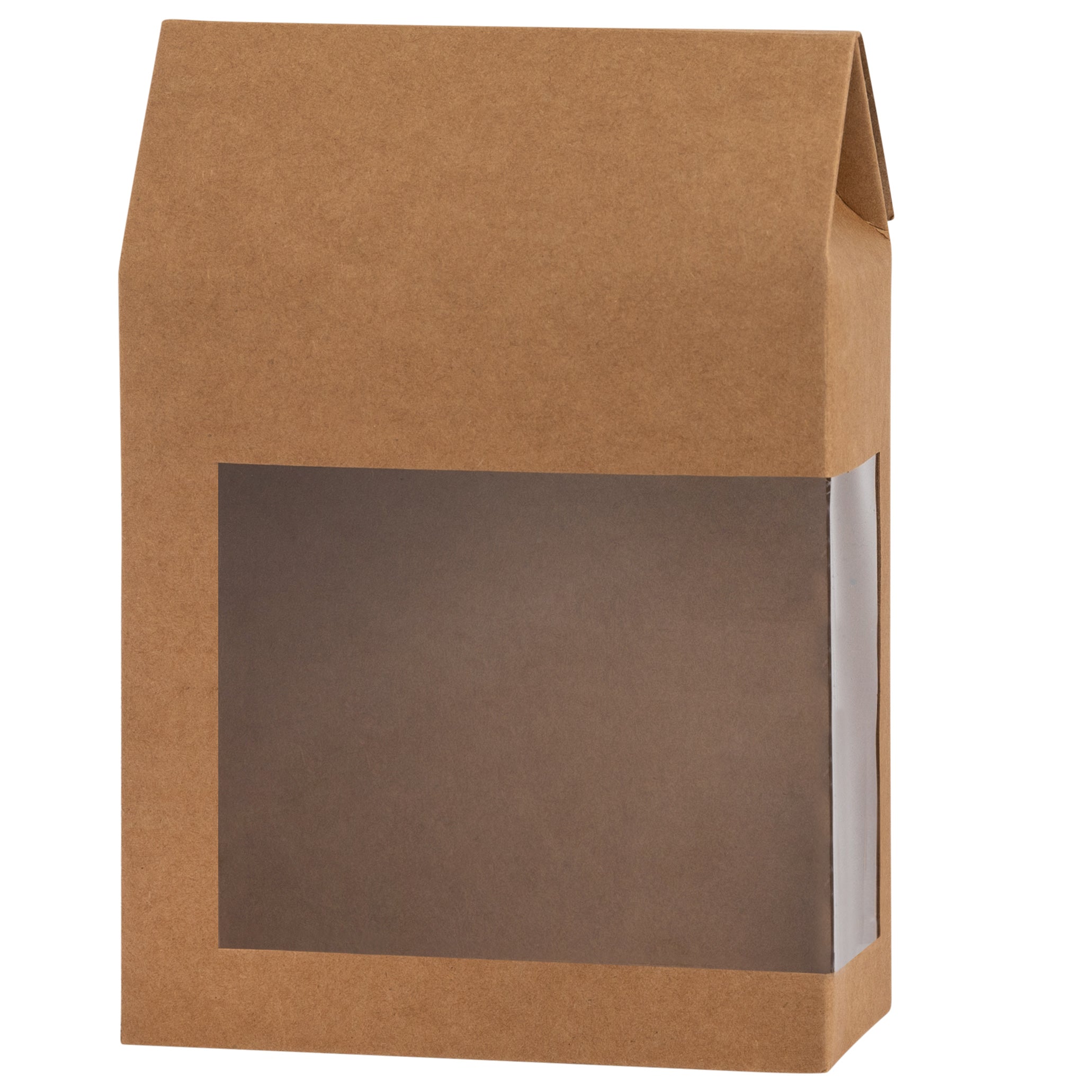 Tall Paper Boxes With Window Kraft Paper 8x5.5x2.5 Gift Boxes 16 Pack