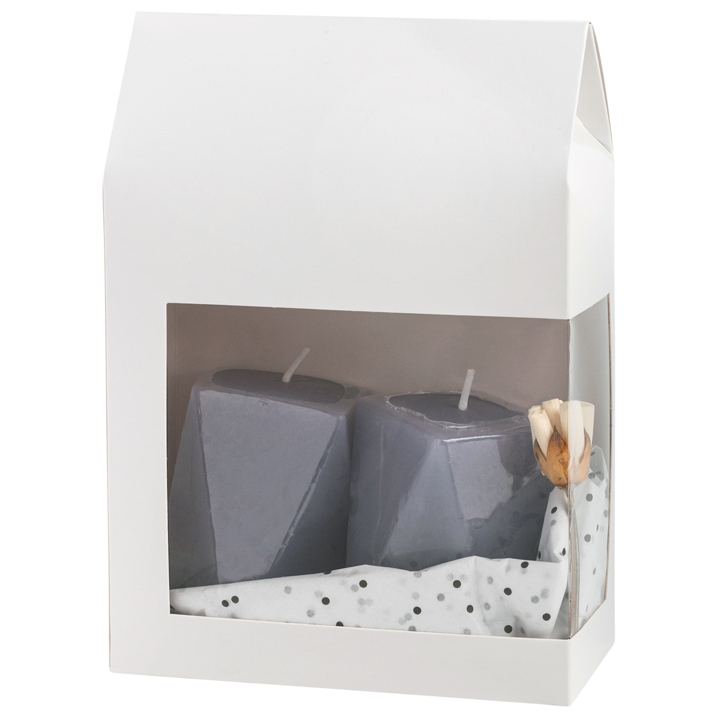 Tall Paper Boxes With Window White 8x5.5x2.5 Gift Boxes 16 Pack