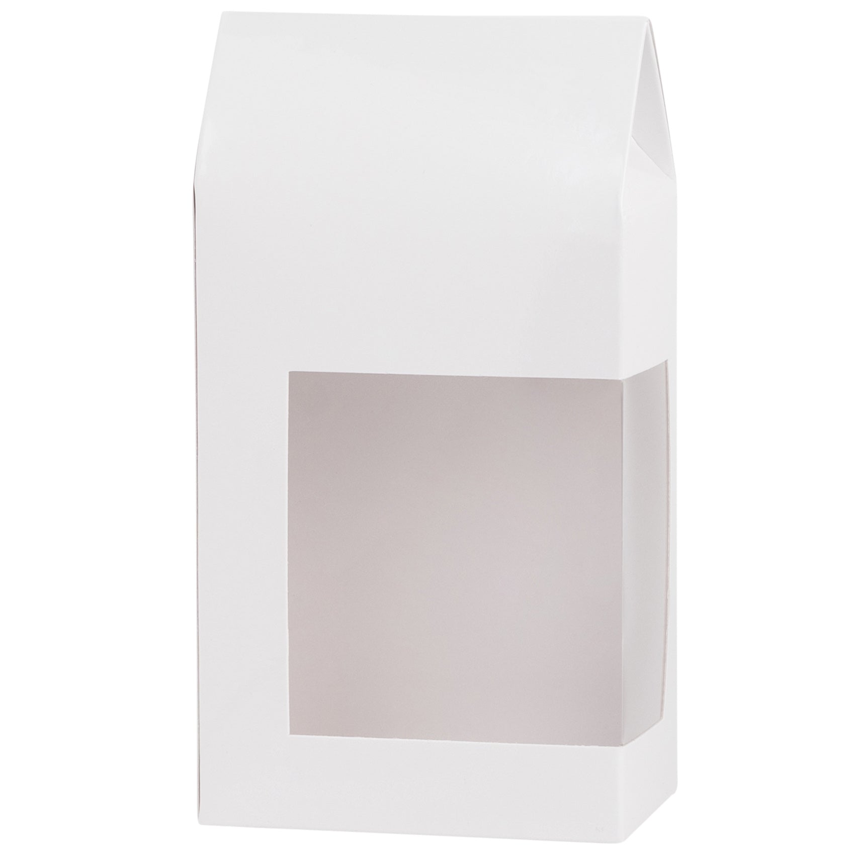 Tall Paper Boxes With Window White 6.75x3.5x2 Gift Boxes 16 Pack