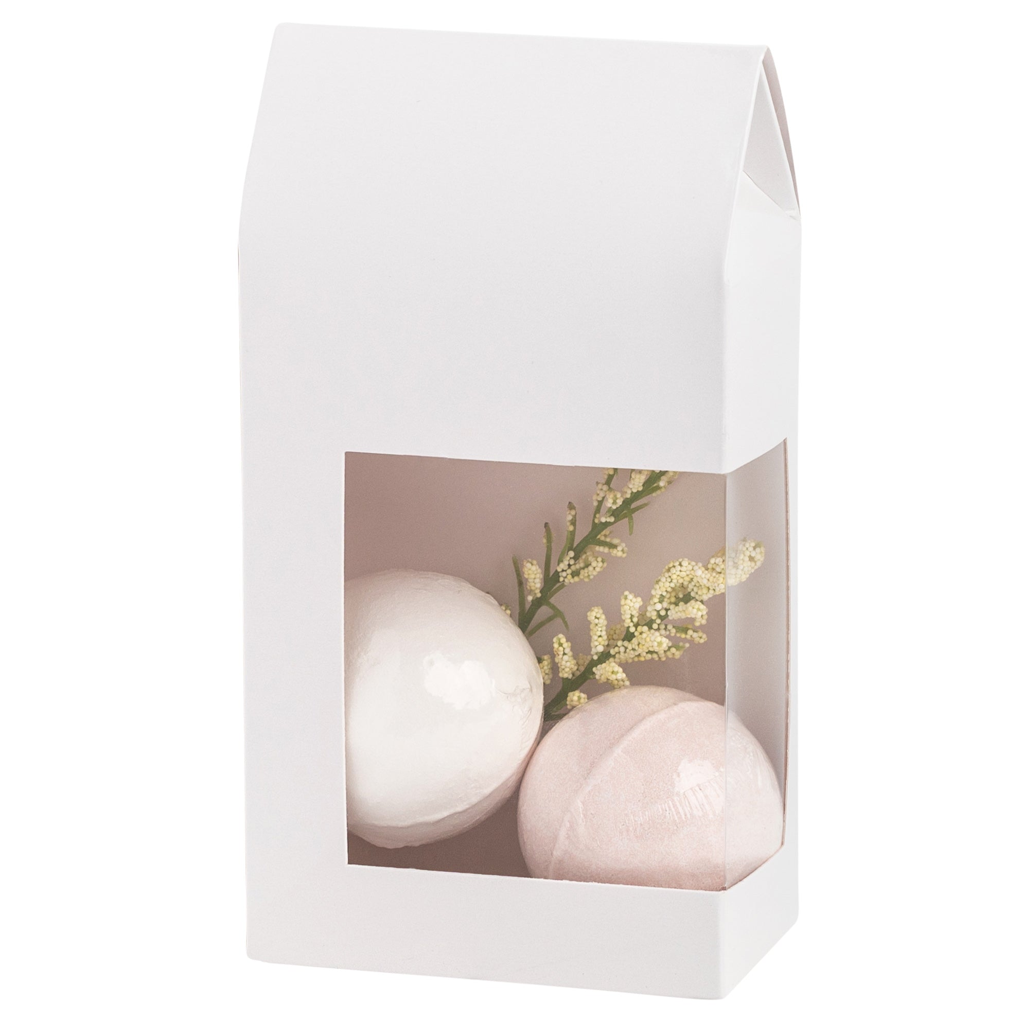 Tall Paper Boxes With Window White 6.75x3.5x2 Gift Boxes 16 Pack