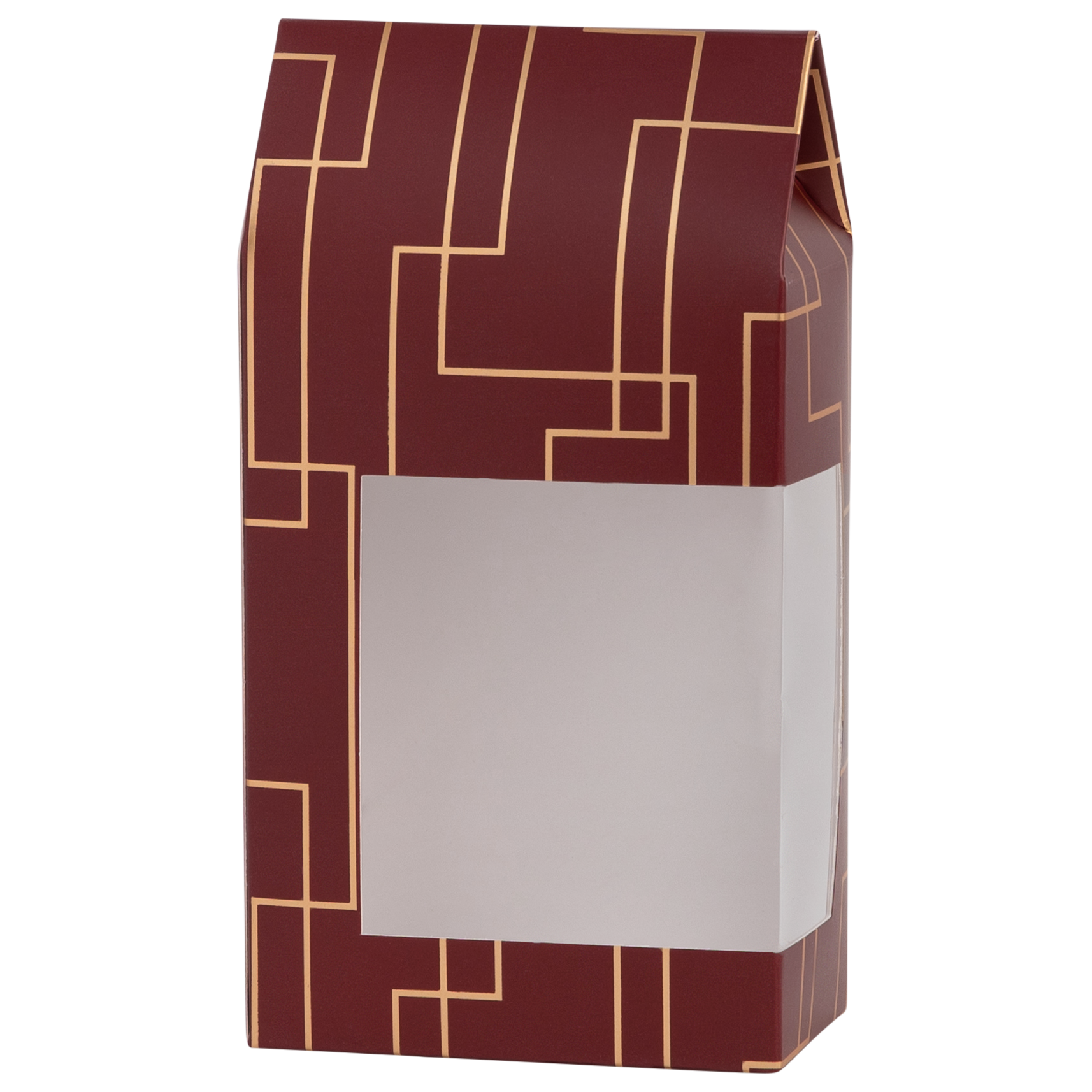 Tall Paper Boxes With Window Red 6.75x3.5x2" Gift Boxes 16 Pack