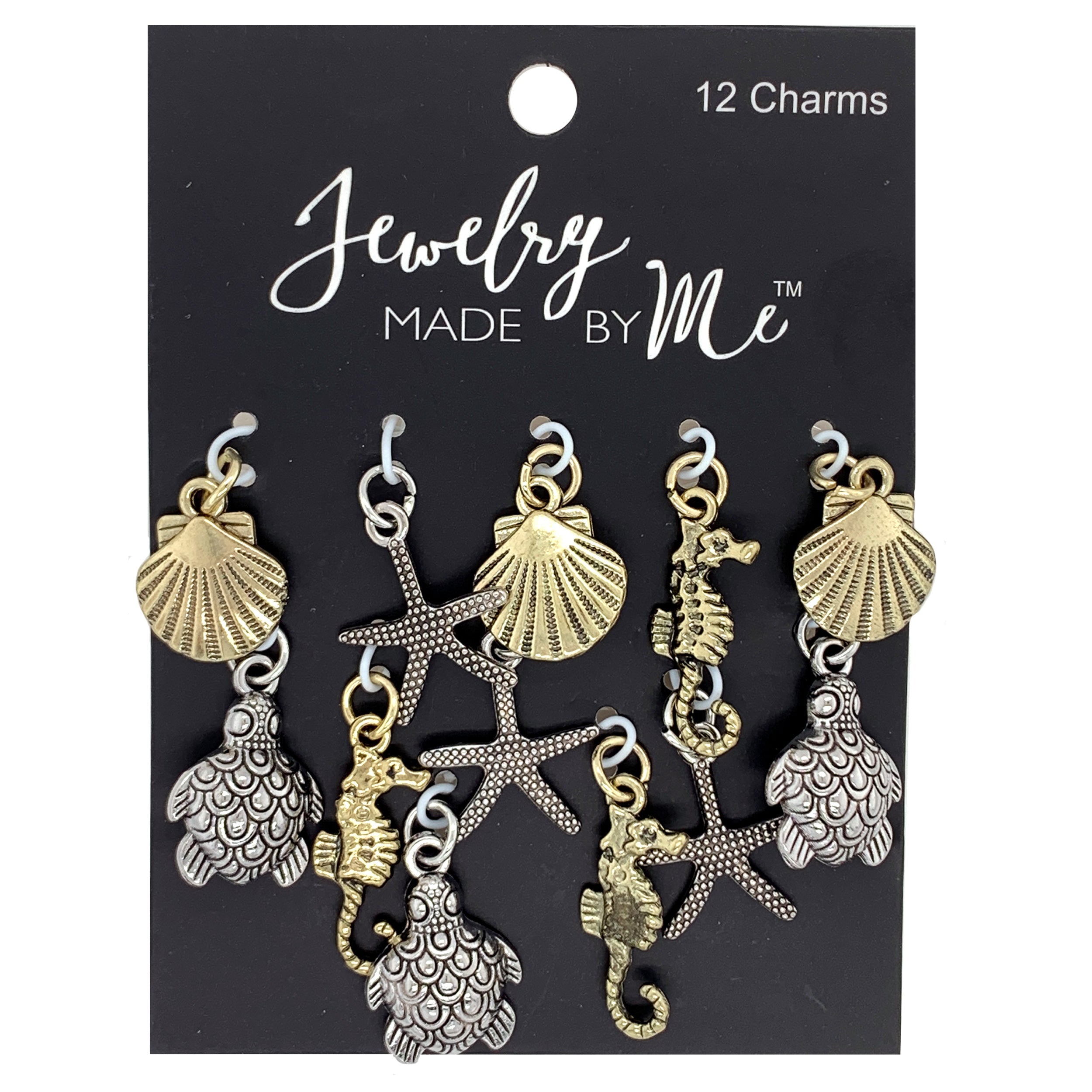 Gold And Silver Mixed Metal Sea Life 12pc Charm Set