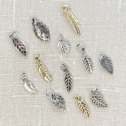 Silver And Gold Miniature Leaves 12pc Charm Set