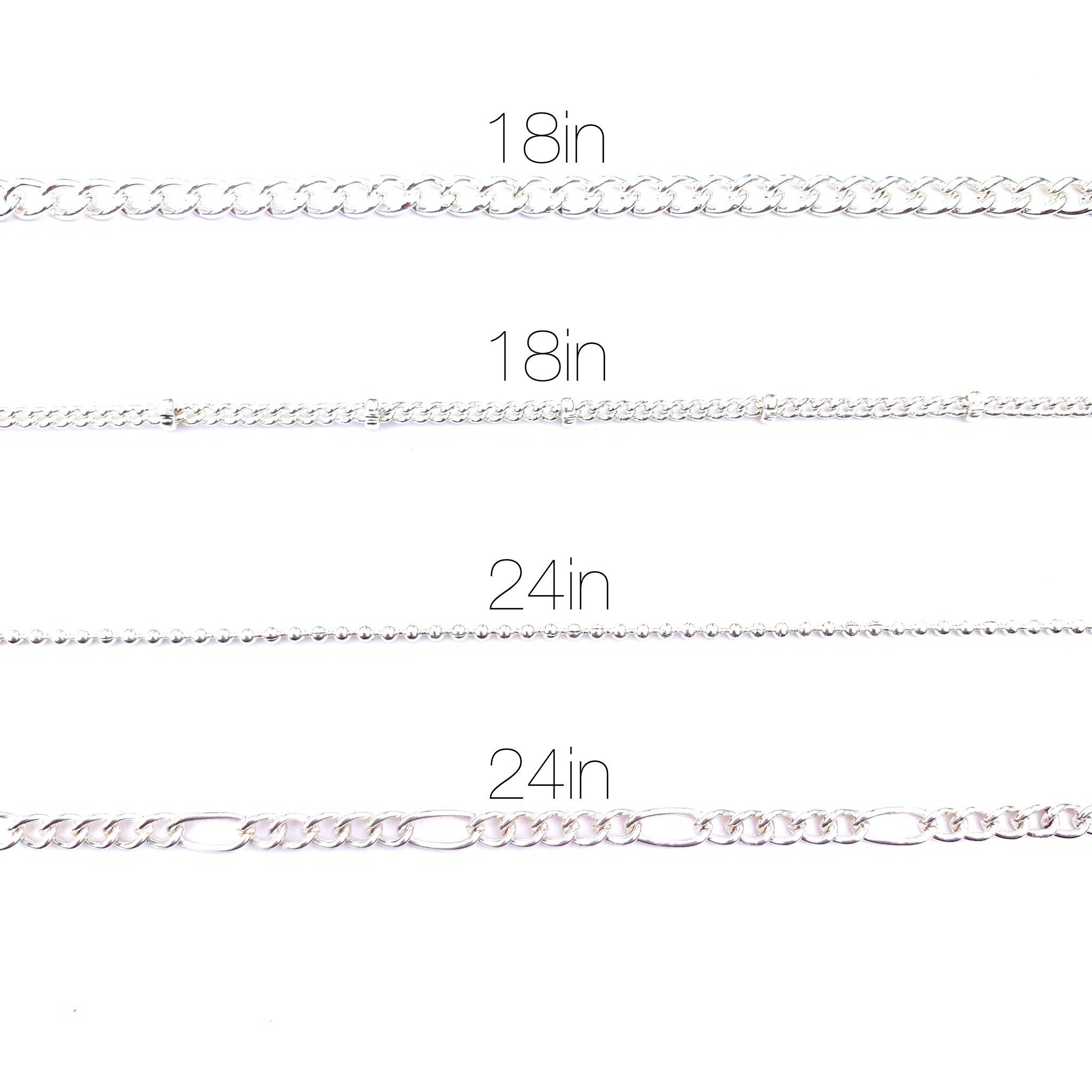 Silver Multi Chain Necklaces 4pc Set