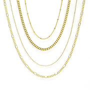 Gold Multi Chain Necklaces 4pc Set