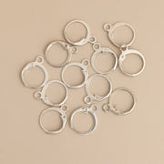 12mm Small Hinged Silver Huggie Hoops Findings 12 Pack