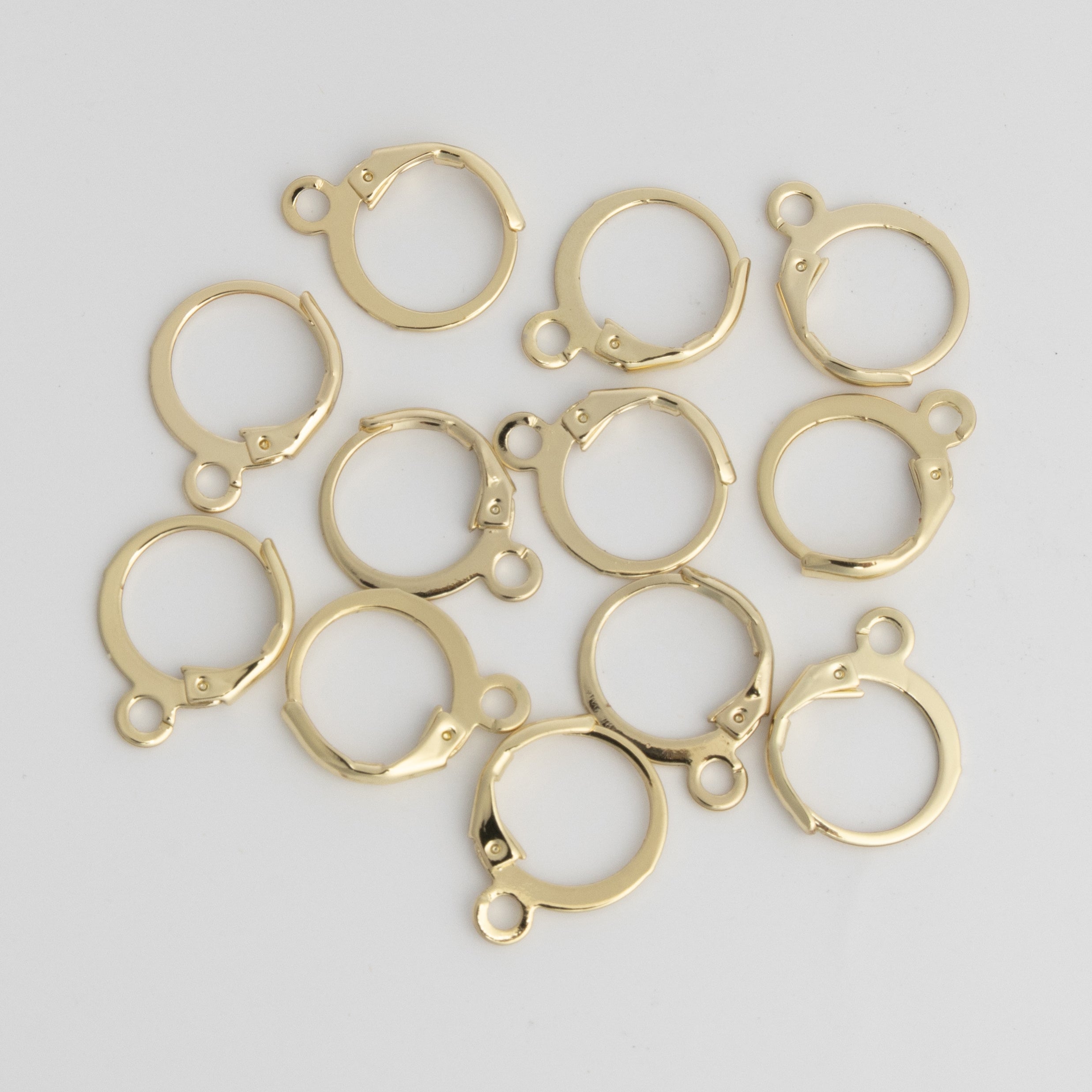 Gold Huggie Hoops 12mm Hinged  Earring Findings