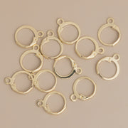 Gold Huggie Hoops 12mm Hinged  Earring Findings