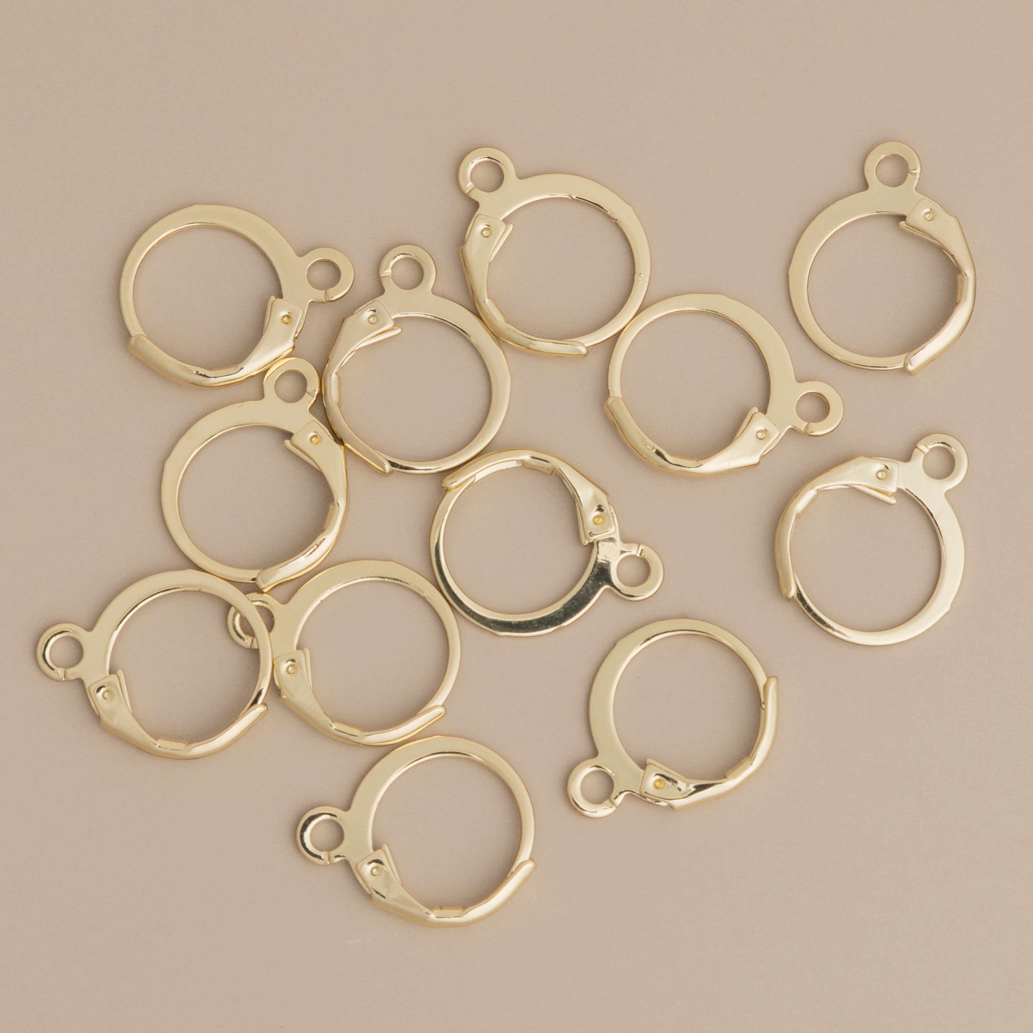 Gold Huggie Hoops 12mm Hinged  Earring Findings