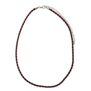 Brown Woven Leather Necklace