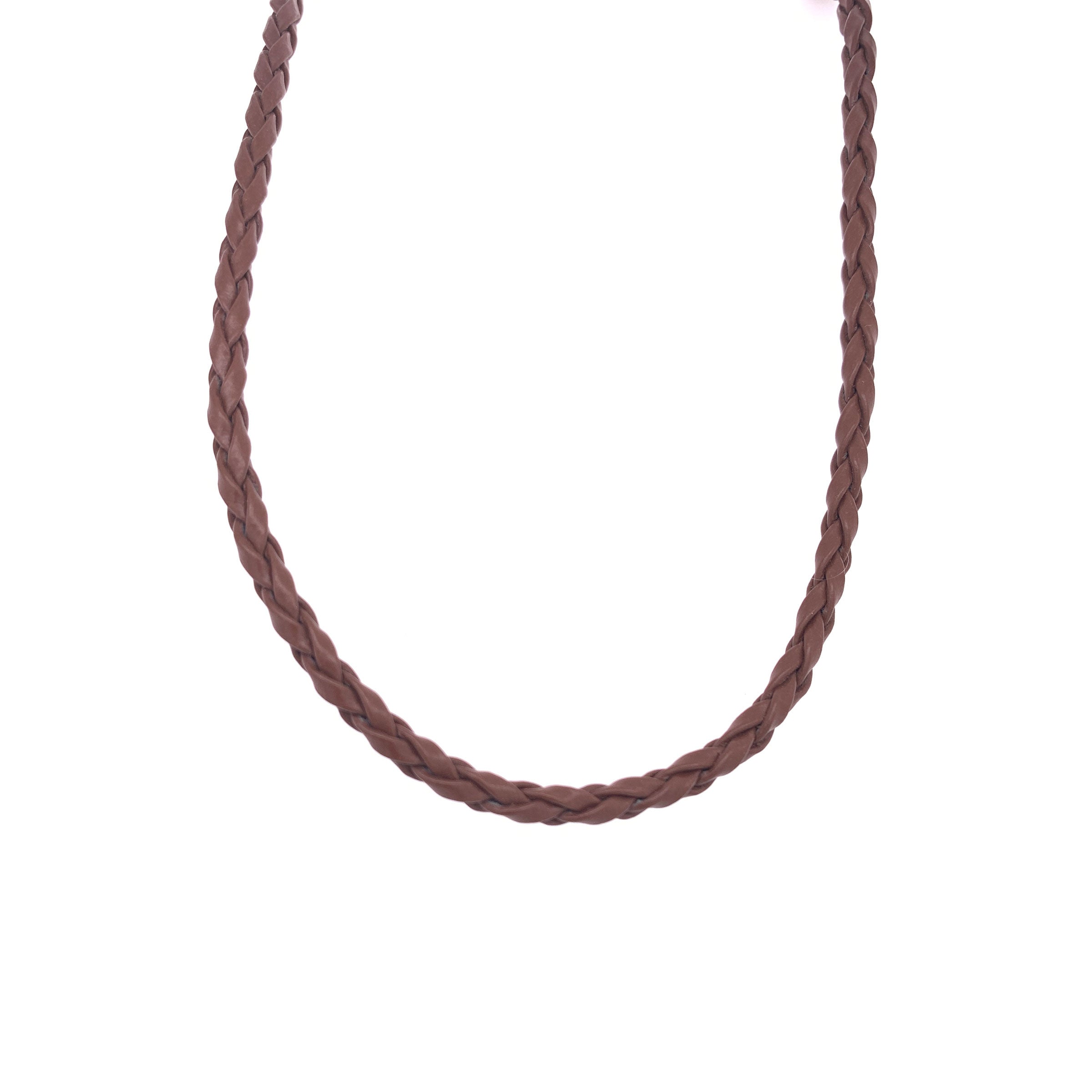 Brown Woven Leather Necklace