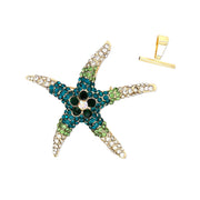 Ombre Jeweled Starfish Brooch With Pendant Converter