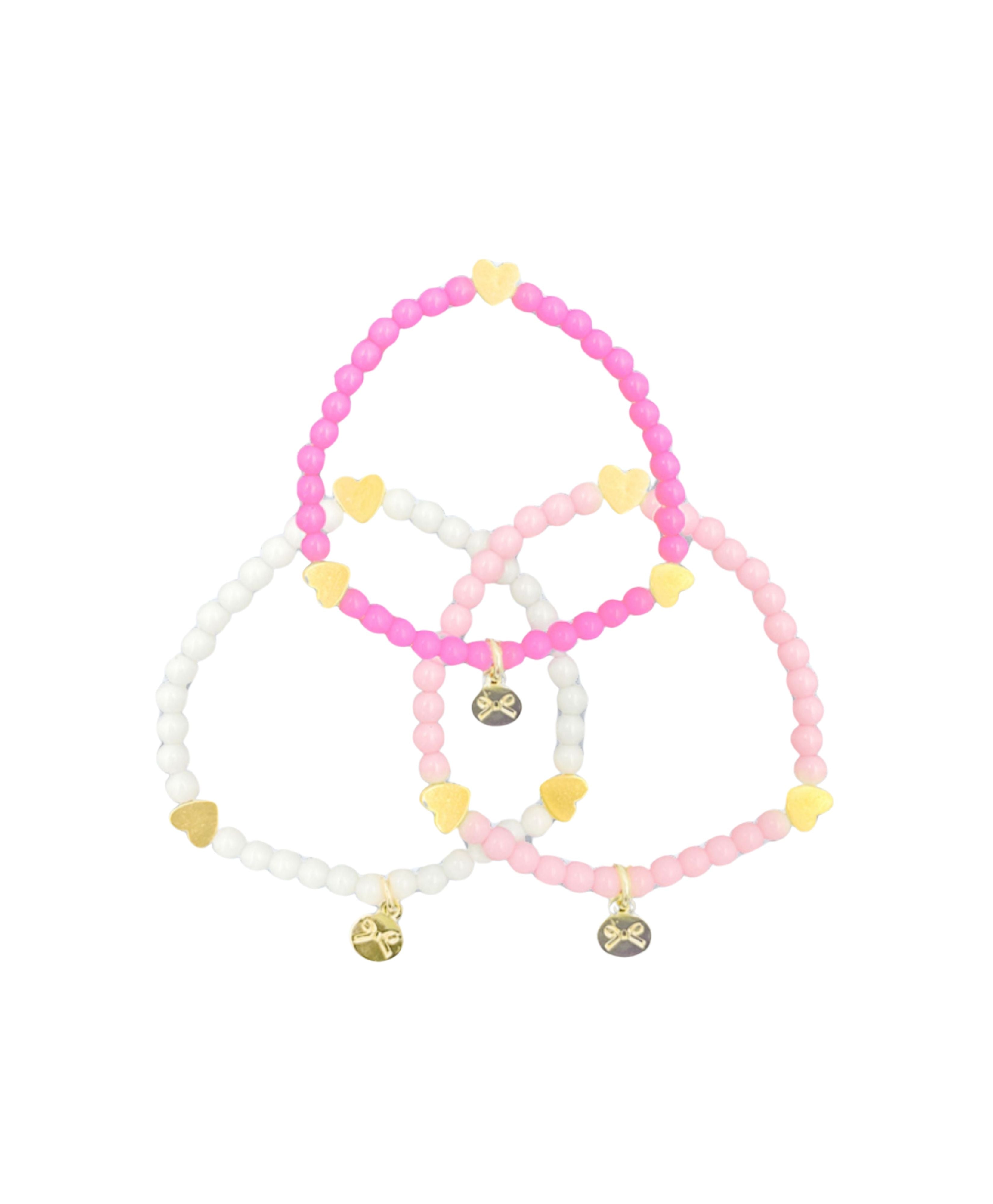 Pink Hearts Bracelet Set