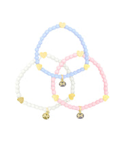 Pink/white/blue Hearts Bracelet Gift Set