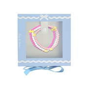 Pink/white/magenta Hearts Bracelet Gift Set